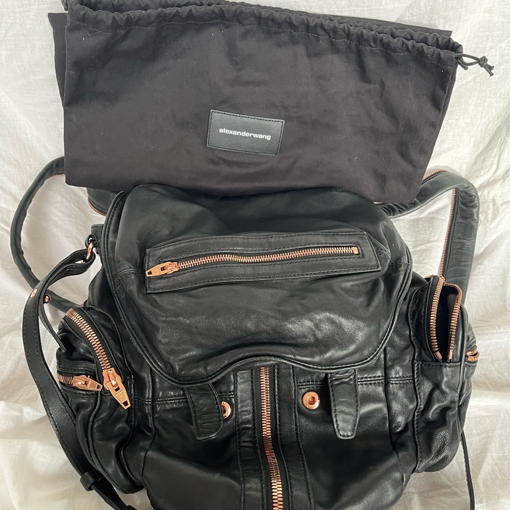 Alexander Wang Black Backpack with Copper Details